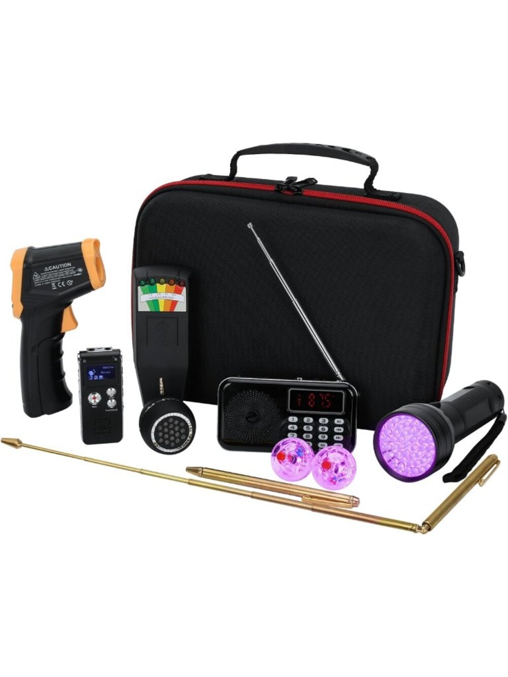 Complete Ghost Hunting Kit: EMF Meter, EVP Recorder, Infrared Thermometer